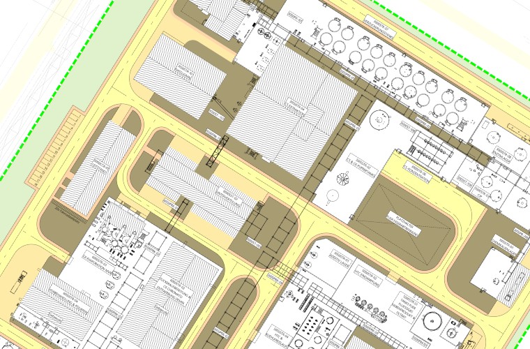Site plan of a biorefinery in Saxony-Anhalt with building permit, execution planning and building design